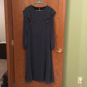 Smart puff sleeve midi winter dress